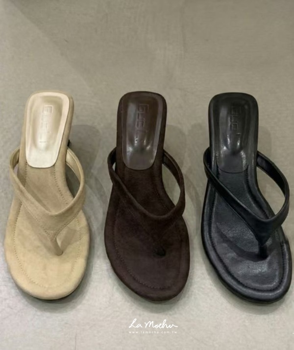 楔型麂皮夾腳拖鞋(4CM/正常版)